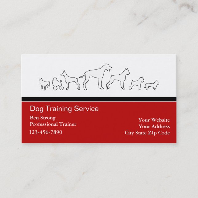Cartes de visite d'entraîneur de chien (Devant)