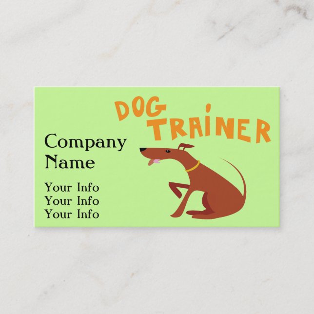 Cartes de visite d'entraîneur de chien (Devant)