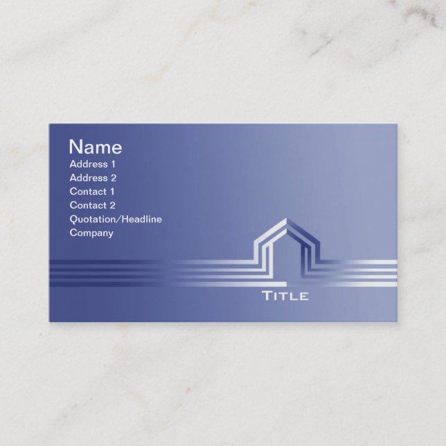 Cartes de visite d'entrepreneur de bâtiment (Devant)