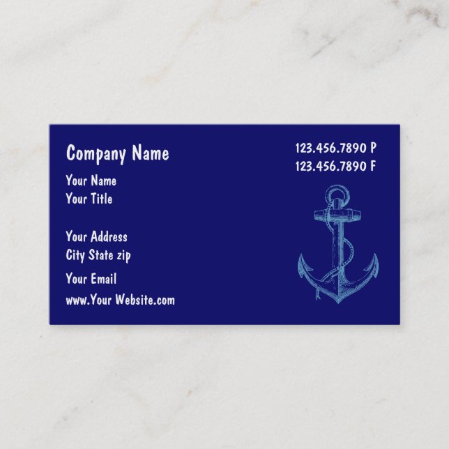 Cartes de visite d'entretien de bateau (Devant)