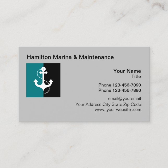 Cartes de visite D'Entretien De Bateaux Et De Mari (Devant)