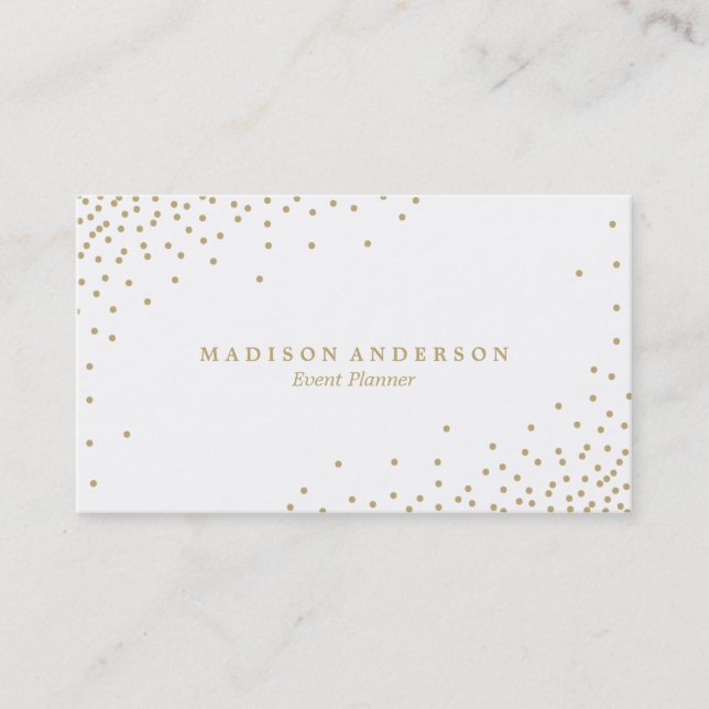 Cartes de visite des confettis | d'or (Devant)