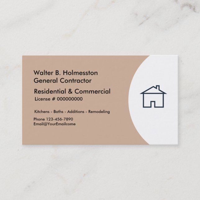 Cartes de visite des entrepreneurs en construction (Devant)