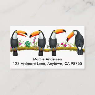 Cartes de visite des oiseaux tropicaux de Toucan