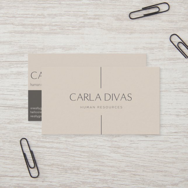 Cartes de visite des ressources humaines (Devant/Arrière en situation)