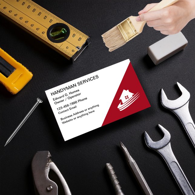 Cartes de visite des services à domicile Handyman (Créateur téléchargé)