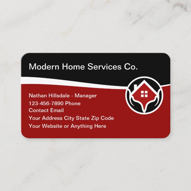 Cartes de visite des services à domicile modernes (Devant)