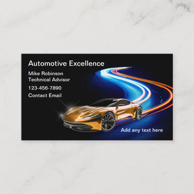 Cartes de visite des services automobiles les plus (Devant)