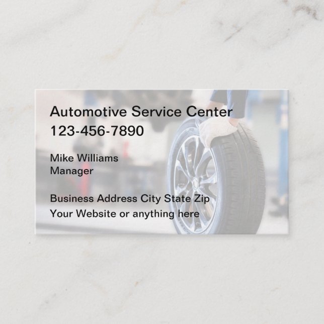 Cartes de visite des services de réparation automo (Devant)
