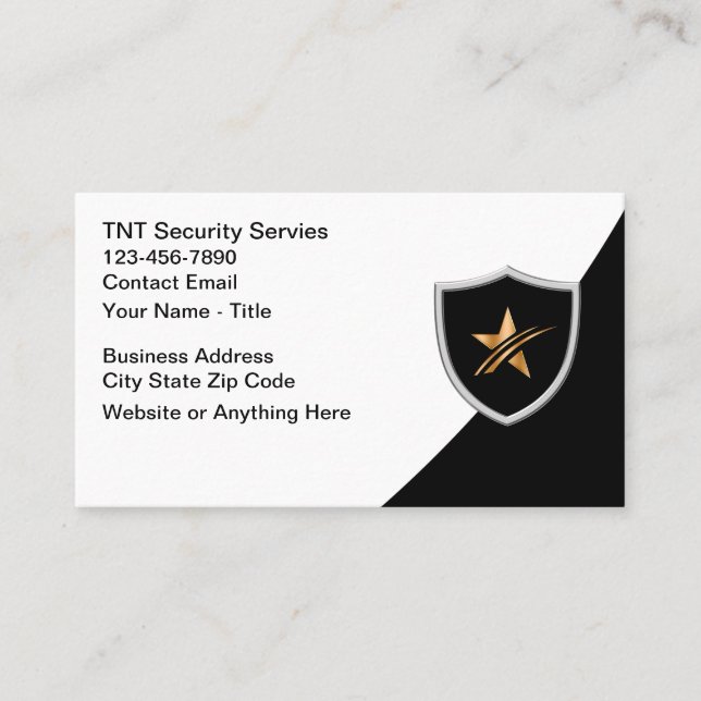 Cartes de visite des services de sécurité cool (Devant)