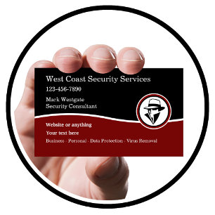 Cartes de visite des services de sécurité modernes