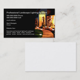 Cartes de visite des services d'éclairage paysager