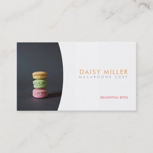 Cartes de visite des Slogans de Macarons (Devant)