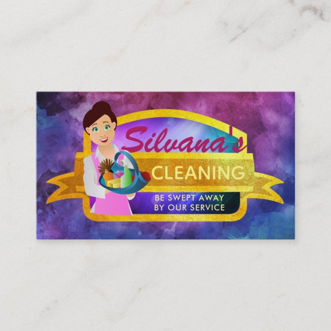 Cartes de visite des Slogans de nettoyage de maiso (Devant)