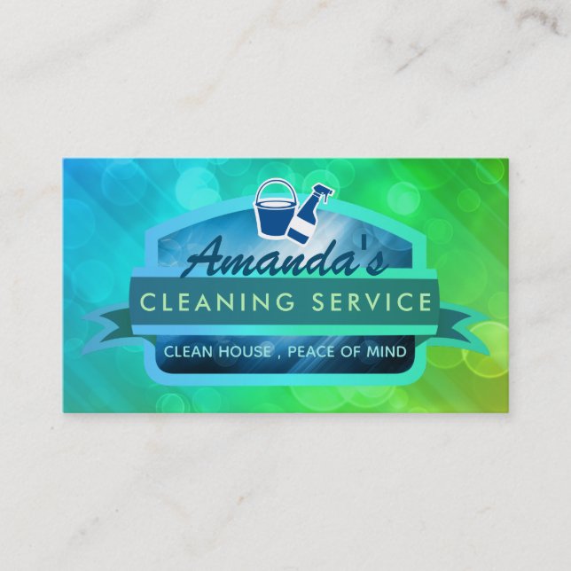 Cartes de visite des slogans de service de nettoya (Devant)