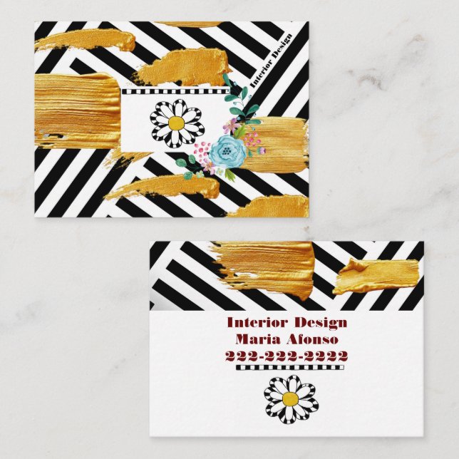 Cartes de visite, Designs d'intérieur (Devant / Derrière)