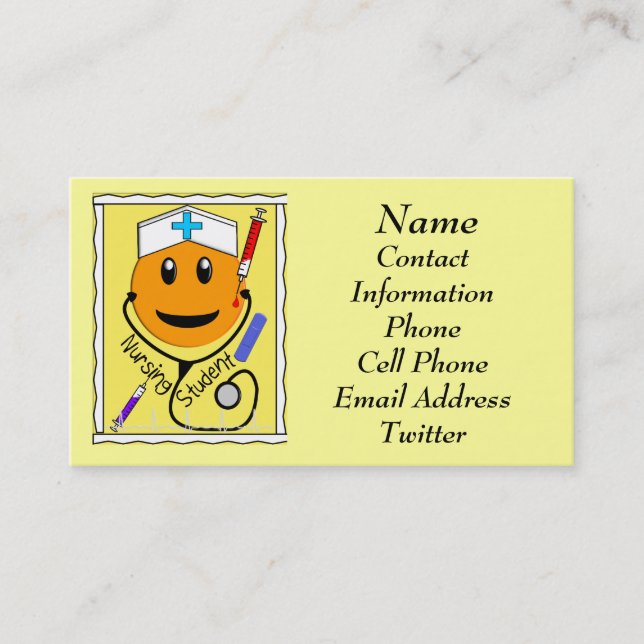 Cartes de visite d'étudiant de soins (Devant)