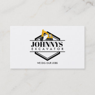 Cartes de visite d'excavateur personnalisables