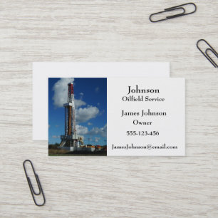 Cartes de visite d'huile et d'industrie du gaz