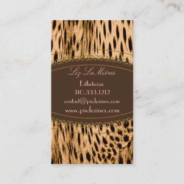 Cartes de visite d'impression de Cheetah (Devant)