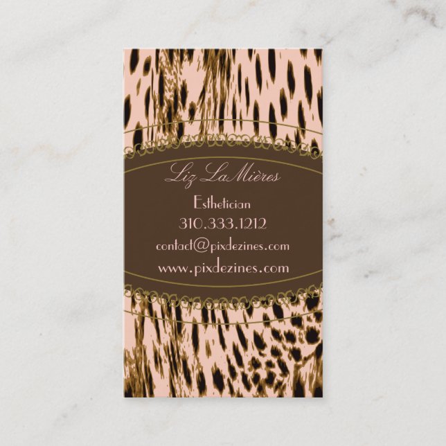 Cartes de visite d'impression de Cheetah (Devant)