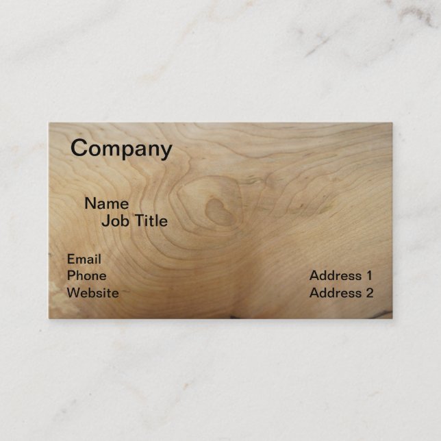 Cartes de visite d'impression en bois d'érable, 3, (Devant)
