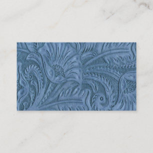 Cartes de visite d'impression en cuir bleu