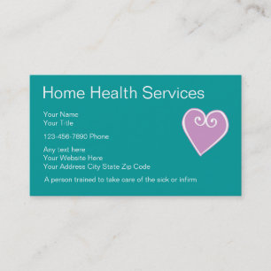Cartes de visite d'infirmière de soins à domicil