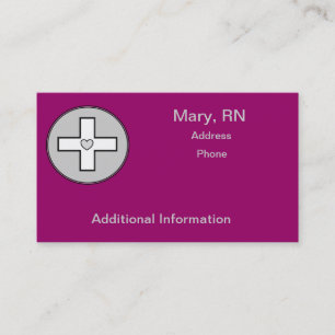 Cartes de visite d'infirmière d'hospice