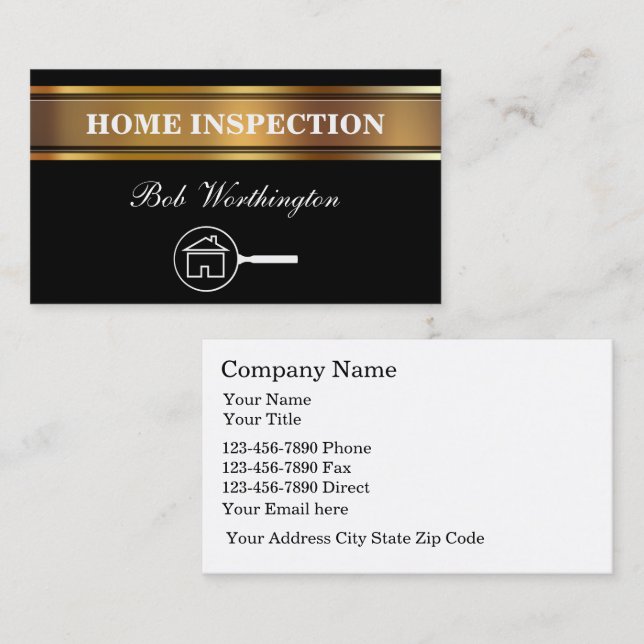 Cartes de visite d'inspection à domicile (Devant / Derrière)