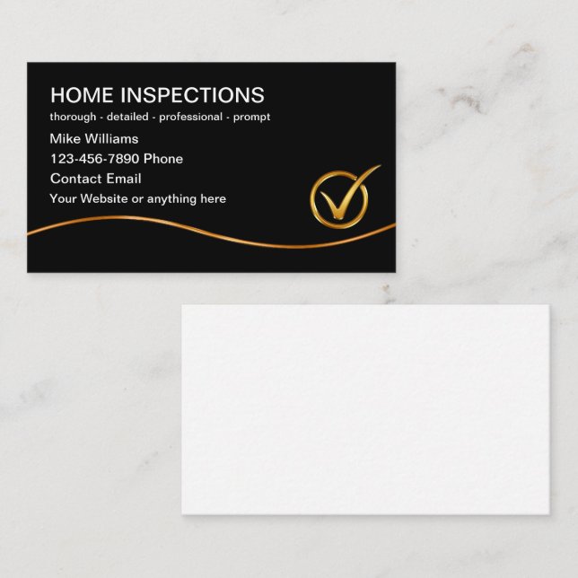 Cartes de visite d'inspection à domicile Classy (Devant / Derrière)
