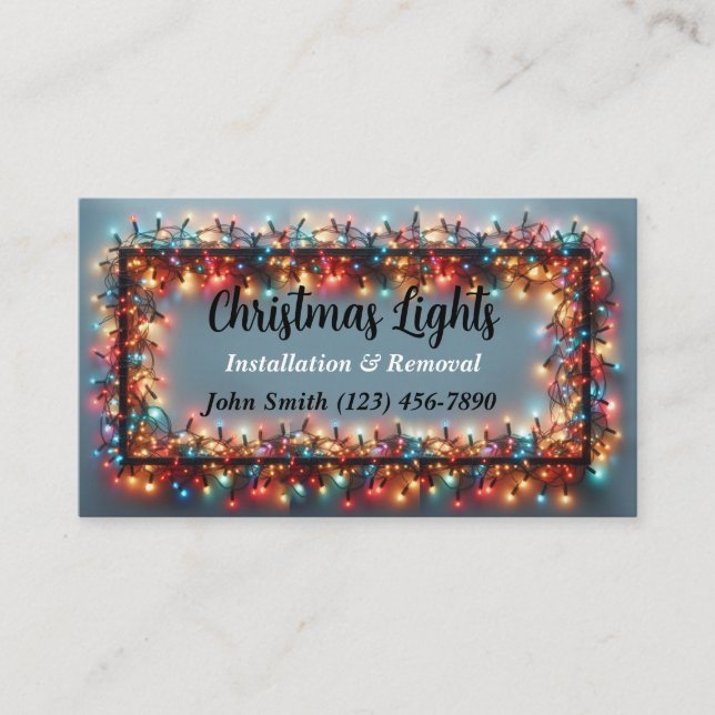 Cartes de visite d'installation des feux de Noël (Devant)