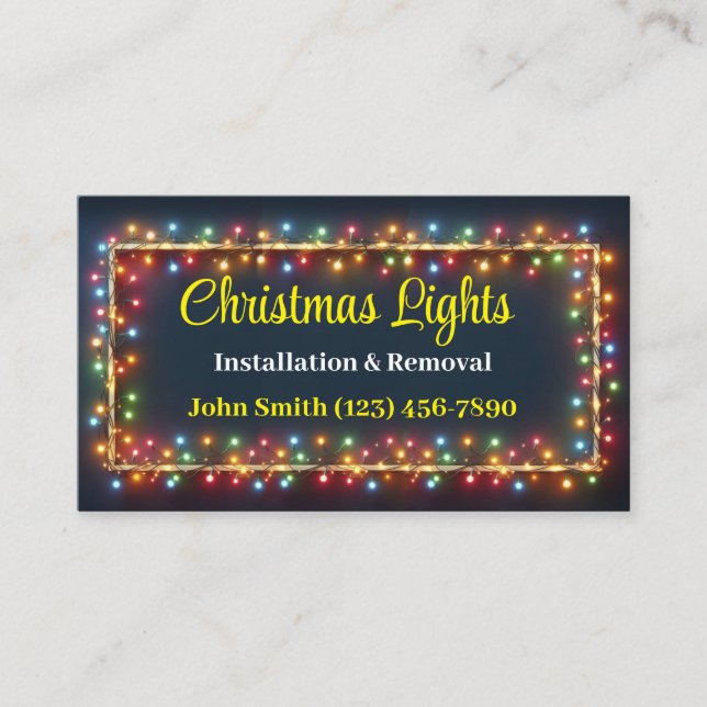 Cartes de visite d'installation des feux de Noël (Devant)