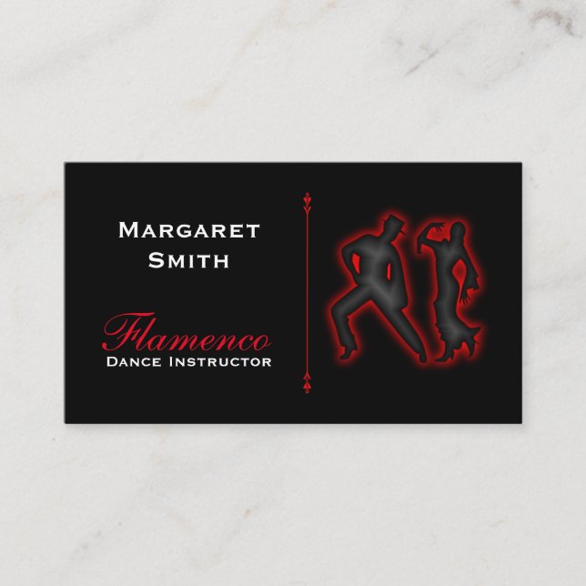 Cartes de visite d'instructeur de danse de (Devant)