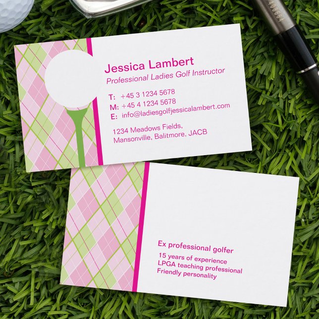 Cartes de visite d'instructeur de golf pour dames (Créateur téléchargé)