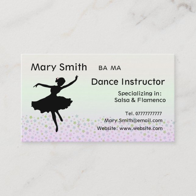 Cartes de visite d'instructeur de professeur/de (Devant)