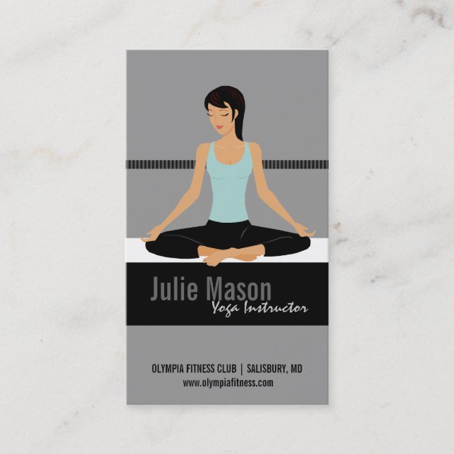 Cartes de visite d'instructeur de yoga (Devant)