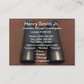 Cartes de visite d'investigateur privé