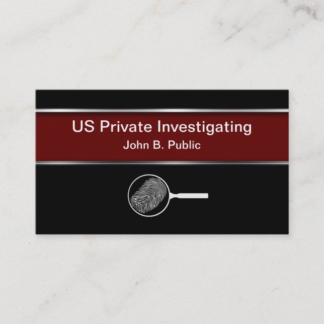 Cartes de visite d'investigateur privé (Devant)