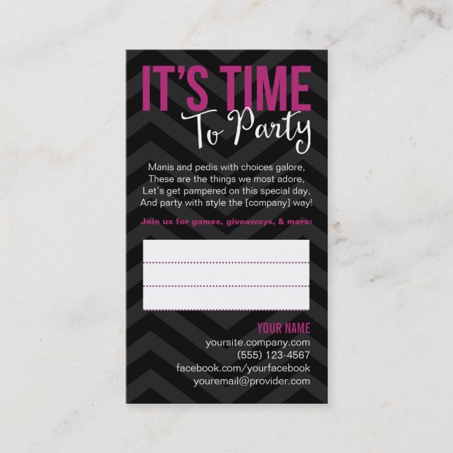 Cartes de visite d'invitation de partie (Devant)