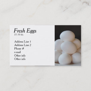 Cartes de visite d'oeufs frais