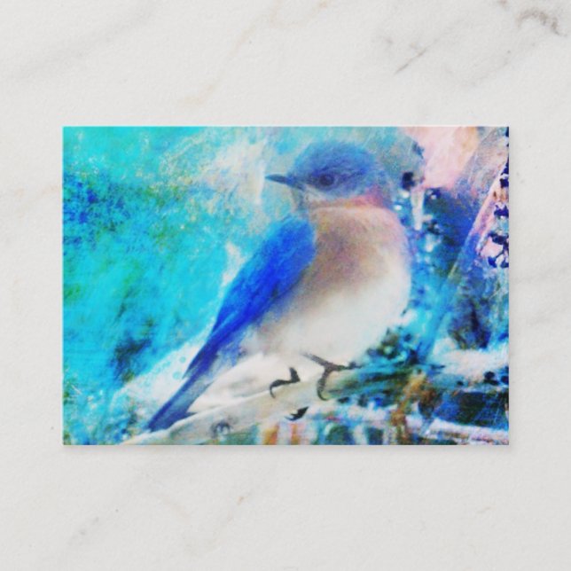 Cartes de visite d'oiseau bleu (Devant)