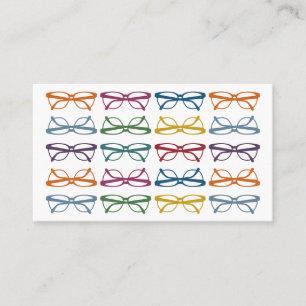 Cartes de visite d'optométrie lunettes