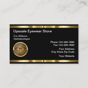 Cartes de visite d'optométrie pour lunettes classi