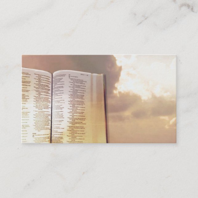 Cartes de visite d'or de lumière de ciel de livre (Devant)