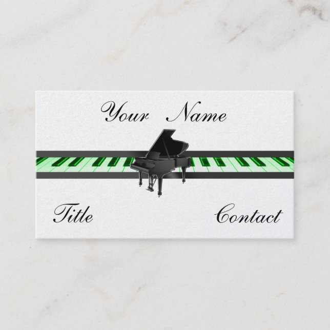 Cartes de visite d'or d'or de piano à queue (Devant)