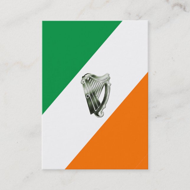 Cartes de visite d'orange de vert d'harpe de vert (Devant)