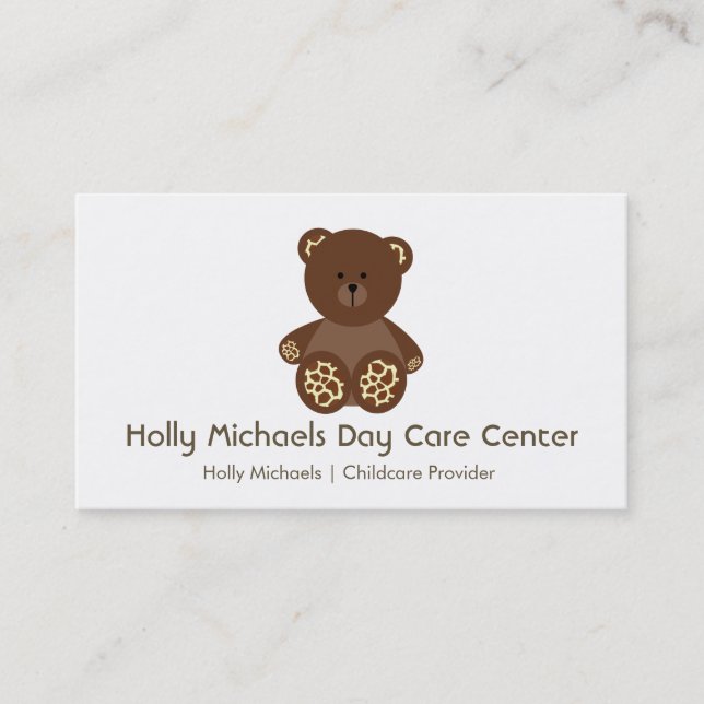 Cartes de visite d'ours de garde/babysitter (Devant)