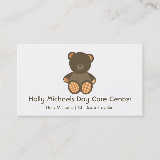 Cartes de visite d'ours de garde/babysitter (Devant)