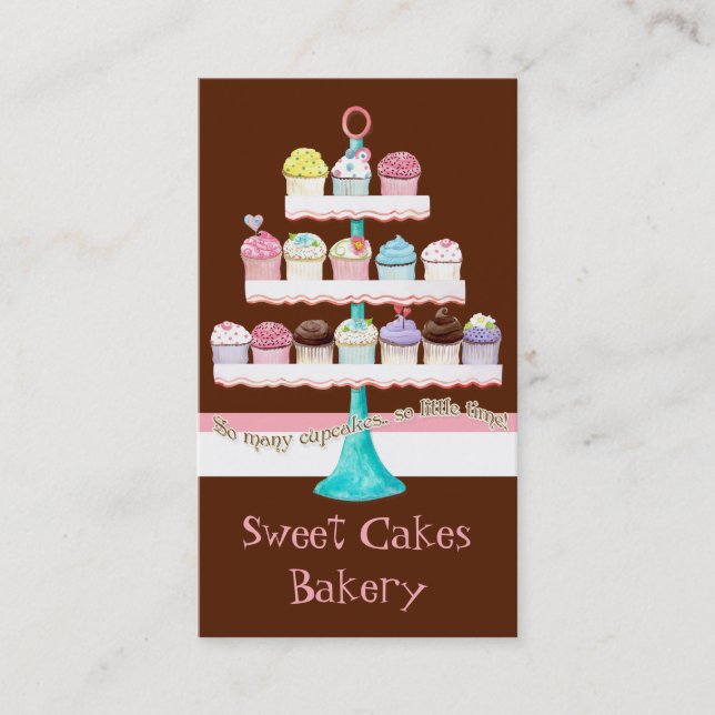 Cartes de visite doux de magasin de petit gâteau (Devant)